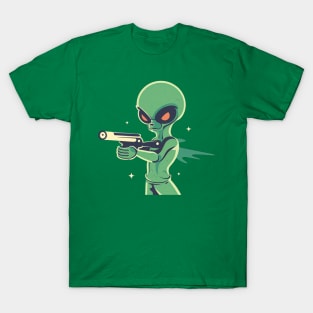 Alien Firing a Laser Gun T-Shirt